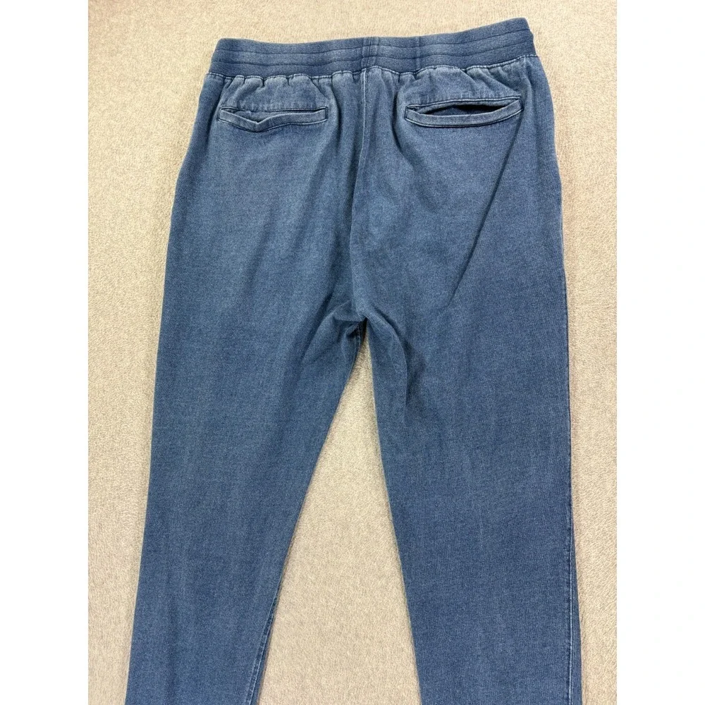 Quaker Marine Dark Wash Indigo Loopback Terry‎ Joggers (Men's Large) Blue